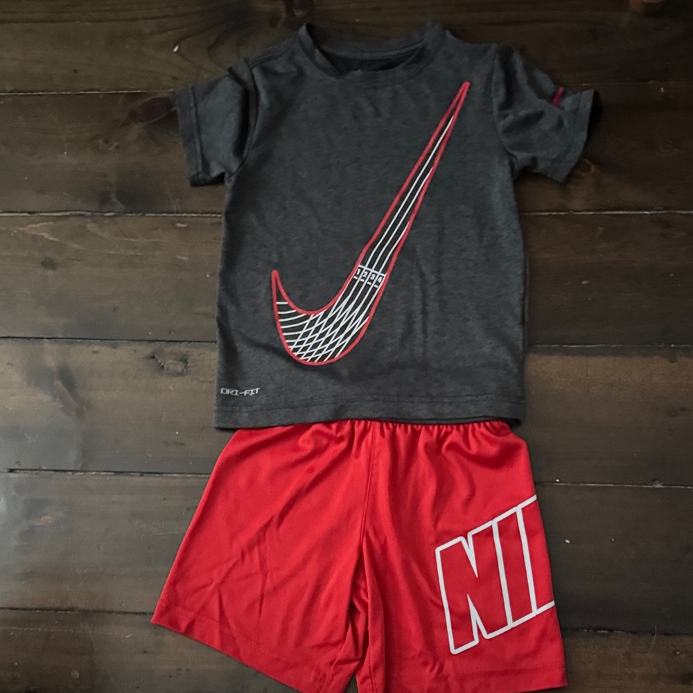 Nike Charcoal and Crimson Kids Set